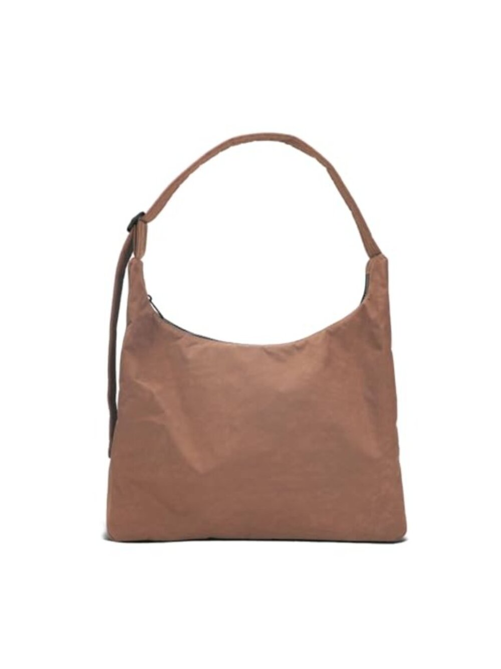 Quilted Nylon Shoulder Bag, Adjustable Strap, Structured Slouchy Mini Purse